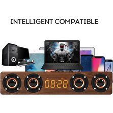 Xhang Taşınabilir Bluetooth Hoparlör Açık Yüksek Güçlü USB Hoparlörler Hd Ekran Desteği Mic Aux Tf Kart Fm Radyo Sütun Kutusu | Subwoofer (Kahverengi)