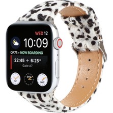 Xhang Bant Için Apple Watch Uyumlu Serisi Deri Leopar Baskı ile Deri IWatch Uyumlu Microfiber Modern Tasarım Için | Izle Bantları(Yurt Dışından)