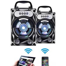 Xhang Taşınabilir Karaoke Hoparlör Kablosuz Bluetooth Hoparlör Sistemi Bas Subwoofer Mikrofon Desteği Eller Serbest / USB / Tf Kart / Aux / Fm | Taşınabilir Hoparlörler (Siyah) (Yurt Dışından)