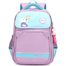 Xhang Çizgi Film High-End Ilköğretim Okulu Kızlar ve Öğrenciler Schoolbags (Mor)