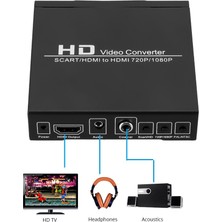 Xhang Full Hd 1080 P Dijital Dönüştürücü Yüksek Çözünürlüklü Video Dönüştürücü Scart HDMI Uyumlu Ab / Abd Güç Fiş Adaptörü Hdtv Hd | HDMI Kabloları (Yurt Dışından)