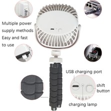 Zsykd Ahtapot Arabası Deformasyonu Fan Masaüstü Taşınabilir El Tipi USB Küçük Fan, Renk: 2200MAH Siyah (Yurt Dışından)