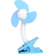 Zsykd Taşınabilir Bebek Fan 360 Derece Klip Mini Fan (Blue Eva) (Yurt Dışından)