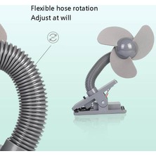Zsykd Taşınabilir Bebek Fan 360 Derece Klip Mini Fan (Blue Eva) (Yurt Dışından)