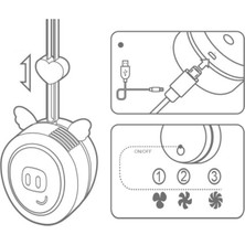 Givelong Asma Boyun Mini Şarj Edilebilir USB Fan Çocuk Taşınabilir Yapraksız Fan (Tavşan (Yeşil)) (Yurt Dışından)