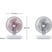 Zsykd D77 Masaüstü Otomatik Sarılma Hhead Fan Sessiz Taşınabilir Ev Ofis Yurt USB Fan (Gül Pembe) (Yurt Dışından)