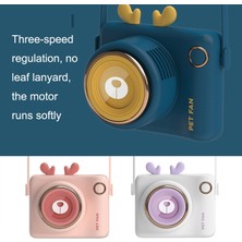 Zsykd GL106 USB Şarj Edilebilir El Taşınabilir Taşınabilir Yapraksız Mini Kamera Fanı, Stil Deer (Mavi) (Yurt Dışından)