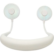 Zsykd Yaratıcı Mini Asılı Boyun Tipi Fan Açık LED Fan (Beyaz) (Yurt Dışından)