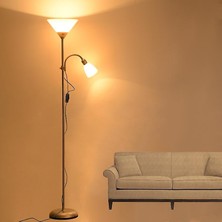 SLD Amerikan Tarzı Modern Demir Boyalı Zemin Lambaları Ayarlanabilir E27 LED 220 V Oturma Odası Çalışma Için Yenilik Zemin Işıkları Başucu Ofisi (Siyah) (Yurt Dışından)