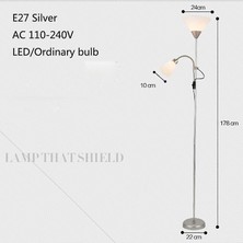 SLD Amerikan Tarzı Modern Demir Boyalı Zemin Lambaları Ayarlanabilir E27 LED 220 V Oturma Odası Çalışma Için Yenilik Zemin Işıkları Başucu Ofisi (Siyah) (Yurt Dışından)