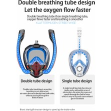 KKmoon Şnorkel Maskesi Çift Tüplü Silikon Tam Kuru Dalış Maskesi (Yurt Dışından)