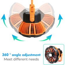 KKmoon 2'si 1 Arada Çadır İçin Fenerli Kamp Vantilatörü - Turuncu (Yurt Dışından)