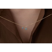 Onseva Kuyumculuk Turkuaz Mini Yıldız Kolye Charm Kolye