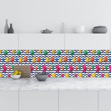 Sticker Art Mutfak Tezgah Arası Folyo Fayans Kaplama Folyosu Renkli Yıldızlar 60X400 cm