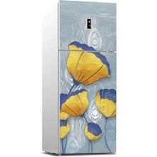 Sticker Art Buzdolabı Sticker Kaplama Dolap Kaplama Etiketi Sarı Gelincik