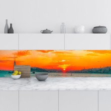 Sticker Art Mutfak Tezgah Arası Folyo Fayans Kaplama Folyosu Istanbul Gün Batımı 60X400 cm
