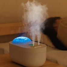 Xinh 1000ml Hava Nemlendirici Aroma Difüzör Iki Püskürtücü İle Şarj Edilebilir Projeksiyon Gece Lambası Uçucu Yağ Difüzörleri Steam Maker | Nemlendiriciler