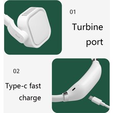 SZYKD G2 Asılı Boyun Yapraksız Fan Açık Öğrenci Sporları Mini USB Sessiz Fan, Renk: 4000MAH Kız Tozu(Yurt Dışından)