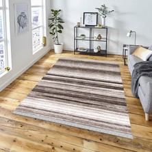 Decoser Halı Dekoratif Kilim Makinada Yıkanabilir Dijital Baskılı Çizgili Modern Desenli Kaymaz Tabanlı Salon Koridor Mutfak Halısı NOVA-4032