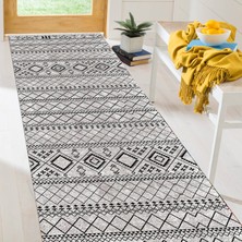 Decoser Halı Dekoratif Kilim Makinada Yıkanabilir Dijital Baskılı Etnik Desenli Kaymaz Tabanlı Salon Koridor Mutfak Halısı NOVA-4088