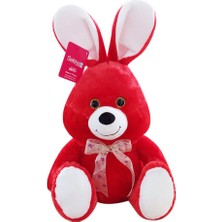Selay 1554KR Selay, Oturan Sevimli Tavşan 37 cm Kırmızı