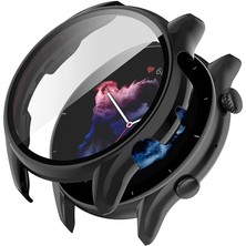 Microcase Amazfit Gtr 3 Ekran Korumalı Sert Slim Rubber Kılıf - Siyah