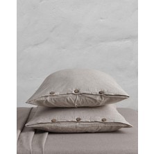 Berolige Chambray Yıkamalı Pamuklu Yastık Kılıfı 50x70 Kahverengi 2 Adet Sofistike Görünüm