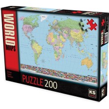 Strongart 11332 Ks, Dünya Siyasi Haritası, 200 Parça Puzzle