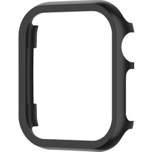Microcase Apple Watch Uyumlu 7 45MM Metal Çerçeve Kılıf - Siyah KN07