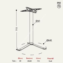 Toplanır Masa Ayağı 11.508 - Taban Çapı 64CM