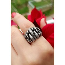 Fildişi Aksesuar Antik Gümüş Kaplama Pençeler Şekilli El Yapımı Ayarlanabilir Unisex Yüzük