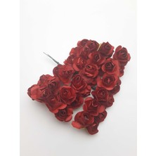 Be Beauty Kırmızı Renginde 1 cm Çapında Kağıt Gül 1 Paket 144 Adet