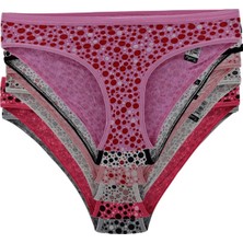 Tutku 6'lı Paket 0520 Belgin Puantiyeli Elastan Bayan Bikini Külot