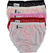 Tutku 12'li Paket Tutku 0522 Gaye Dantelli Çiçek Desenli Bayan Bikini Külot