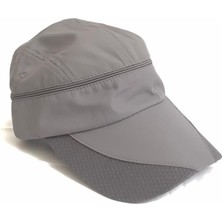 Salar Ticaret Sporcu Koşu Tenis Şapkası Vizör Şapka - Koyu Gri