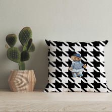 Ladies Home Teddy Bear Çift Taraf Dijital Baskılı Kırlent Kılıfı