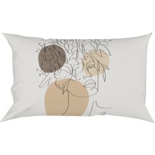 Ladies Home 55X35 Dikdörtgen Çift Taraflı Baskılı Kırlent Yastık Kılıfı