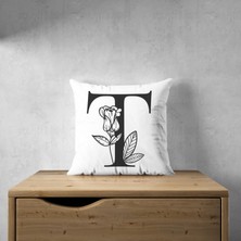 Ladies Home T Harfi Tek Taraflı Dijital Baskılı Dekoratif Kırlent Kılıfı