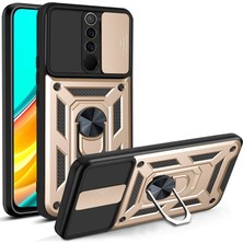 Nevarium Xiaomi Redmi Note 8 Pro Kılıf Lens Sürgülü Yüzüklü Tank Silikon Pars