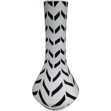 Es Dekor Uzun Siyah Beyaz Vazo