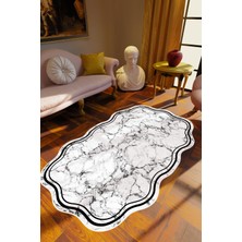 Salon Halısı Klasik Modern Lazer Kesim Beyaz Kaydırmaz Kesme Yıkanabilir Ince Halı Tüysüz Kilim