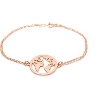 Nisa 925 Ayar Gümüş Dünya Bileklik