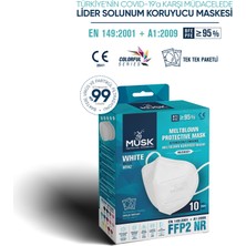 Musk FFP2/N95 Maske Beyaz Renk 10 Adet