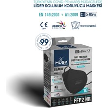Musk FFP2/N95 Maske Siyah Renk 10 Adet
