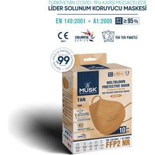 Musk N95 Maske Taba Renk 10 Adet