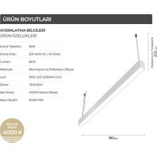 Ledhouse 180 cm Linear ( Lineer ) LED Sarkıt Armatür Avize Aydınlatma 4000K