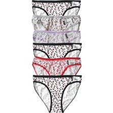 Tutku 6'lı Paket 0504 Aysu Çiçekli Elastan Pamuk Bayan Bikini Külot