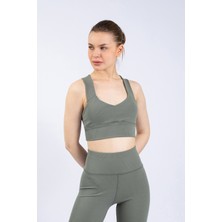 The Step Sports Kadın Çağla Yeşili Fitilli Destekli Sporcu Sütyeni