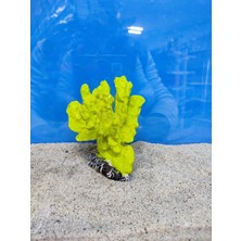 Canlı Petshop Yapay Mercan Dekor Yaprak (Sarı) 13 cm x 10 cm