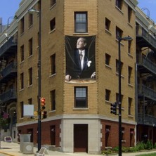 Asilmeydan Cephe Göğe Bakan Mustafa Kemal Atatürk Poster Bayrak - 2 x 3 Metre